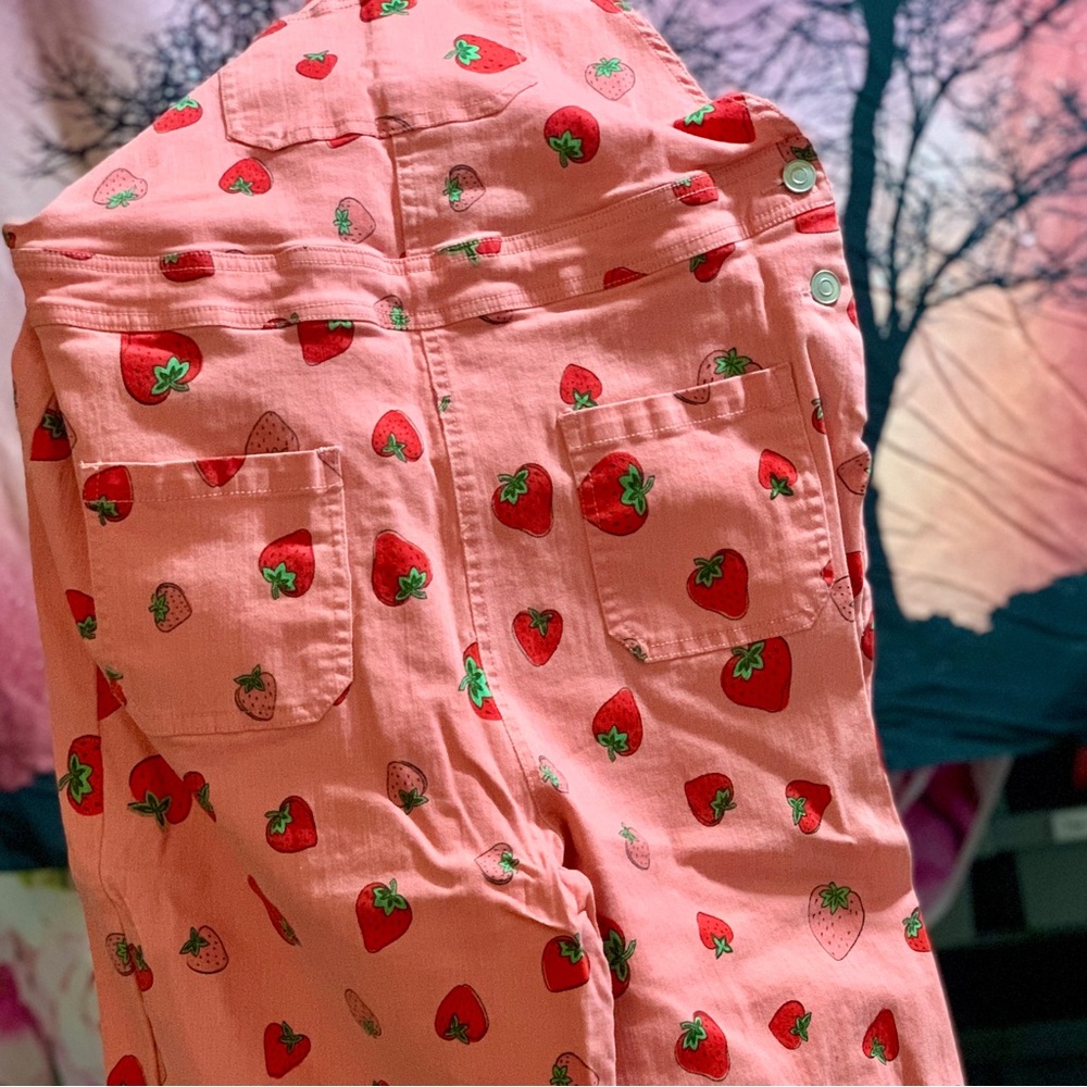 Modcloth Strawberry overalls - Picture 3 of 4